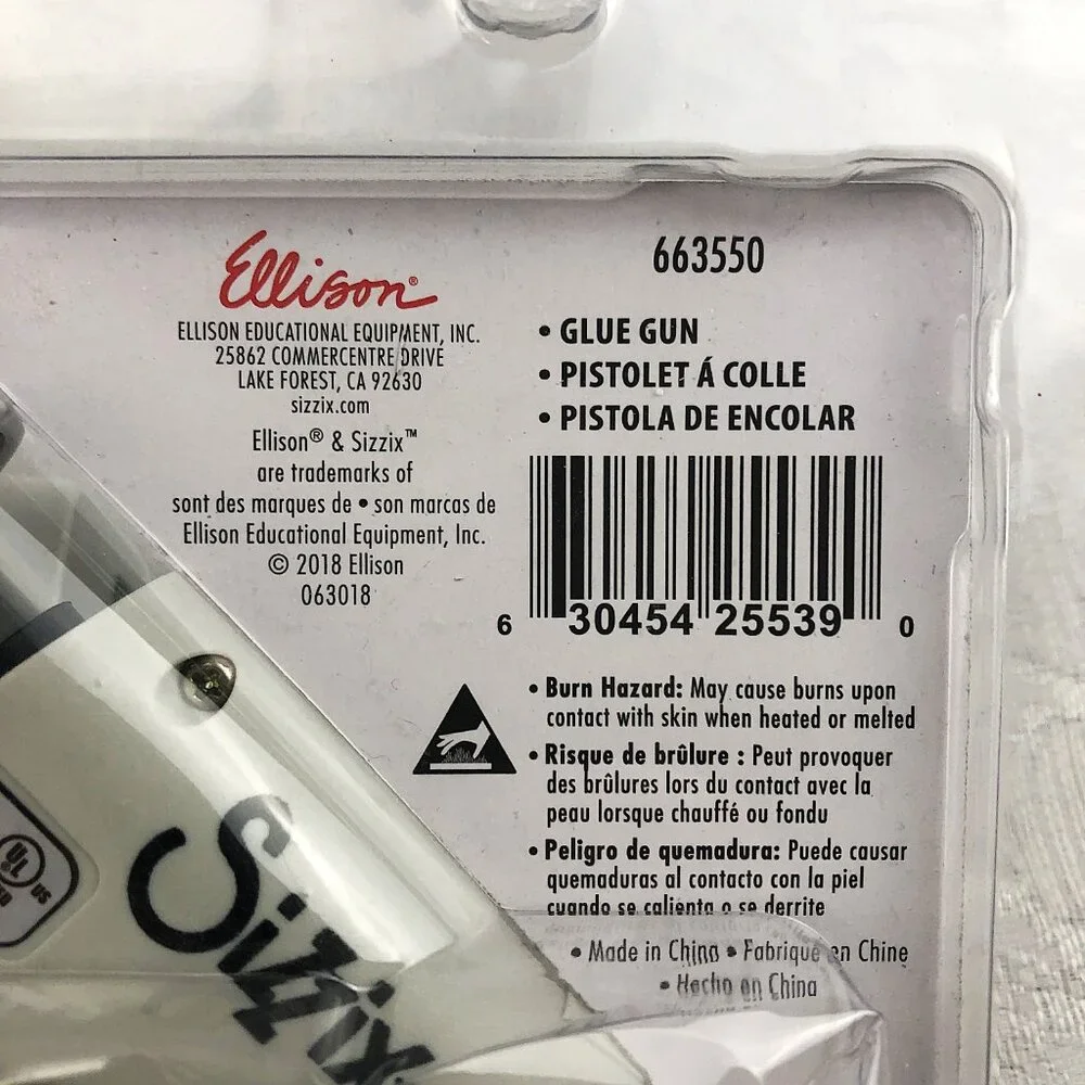 Sizzix Gray Mini Corded Electric Craft Glue Gun—Designed for 7mm Glue Sticks NWT